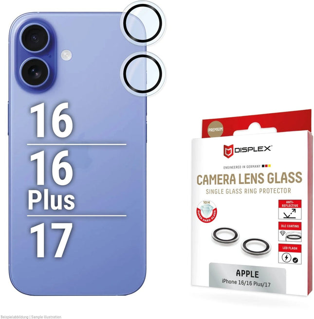 iPhone 16/16 Plus/17 Glass Screenprotector - Displex - Casebump