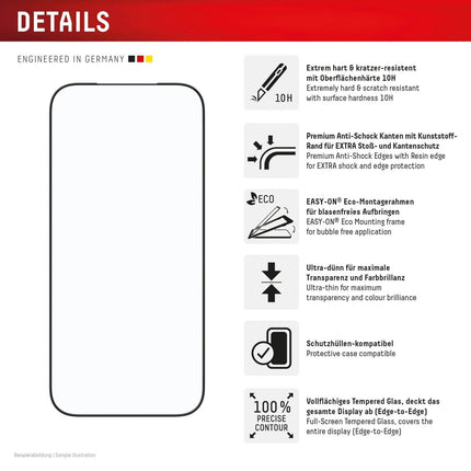 iPhone 17 / 17 Pro Glass Full Cover Screenprotector - Displex - Casebump