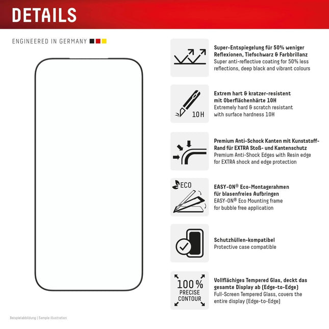 iPhone 17 Pro Max Glass Full Cover Screenprotector - Displex - Casebump