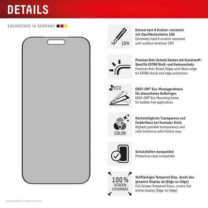 iPhone 17 Pro Max Privacy Glass Screenprotector - Displex - Casebump