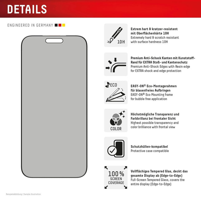 iPhone 17 Pro Max Privacy Glass Screenprotector - Displex - Casebump