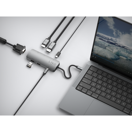 LINQ Connects 7in1 USB-C HDMI Adapter - Triple Display MST