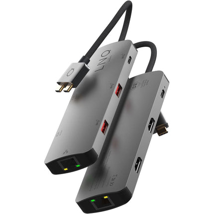 LINQ Connects 7in2 Pro USB-C 10Gbps Multiport Hub with Dual 4K HDMI and Ethernet for MacBook M1/M2