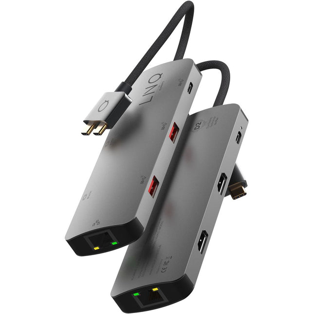 LINQ Connects 7in2 Pro USB-C 10Gbps Multiport Hub with Dual 4K HDMI and Ethernet for MacBook M1/M2