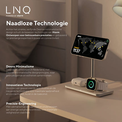 LINQ Connects 3in1 Qi2 Wireless Charging Stand