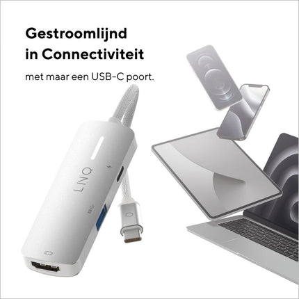 LINQ Connects 4K HDMI Adapter with PD and USB-A