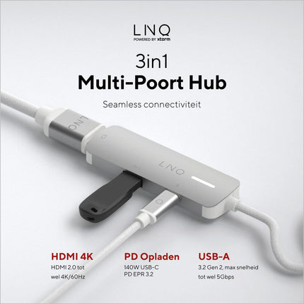 LINQ Connects 4K HDMI Adapter with PD and USB-A