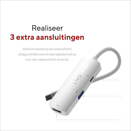 LINQ Connects 4K HDMI Adapter with PD and USB-A