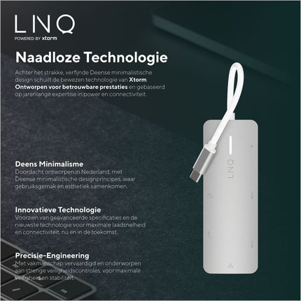 LINQ Connects 8in1 Pro USB-C 10Gbps Multiport Hub with 4K HDMI, Ethernet and Card Reader