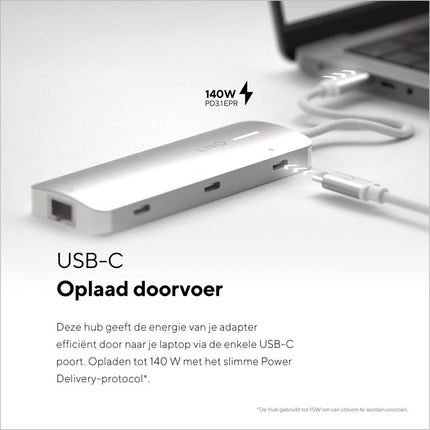 LINQ Connects 8in1 Pro USB-C 10Gbps Multiport Hub with 4K HDMI, Ethernet and Card Reader