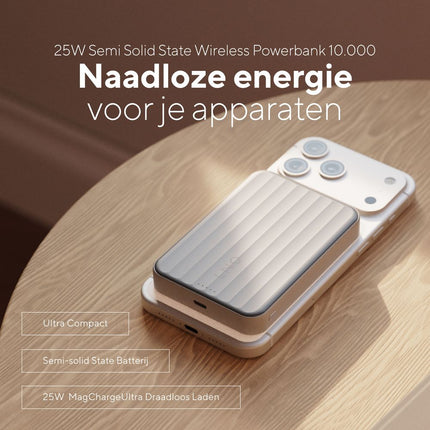 LINQ Connects - Magnetic Wireless Powerbank 25W - Semi-Solid State Battery - 10.000 mAh