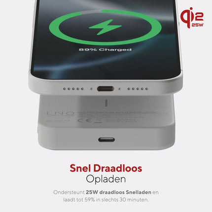 LINQ Connects - Magnetic Wireless Powerbank 25W - Semi-Solid State Battery - 10.000 mAh