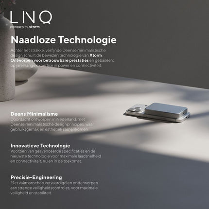 LINQ Connects - Magnetic Wireless Powerbank 25W - Semi-Solid State Battery - 10.000 mAh