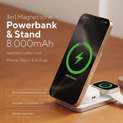 LINQ 3in1 Magnetic Wireless Powerbank & Stand 8.000 mAh - LQWPS082