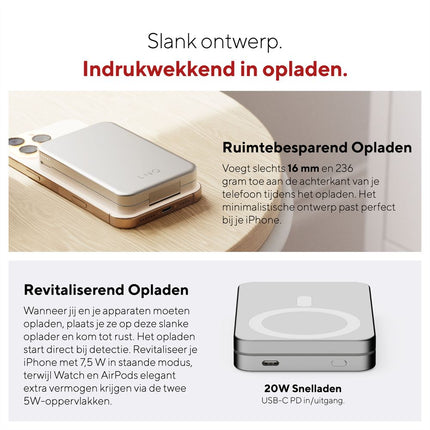 LINQ 3in1 Magnetic Wireless Powerbank & Stand 8.000 mAh - LQWPS082