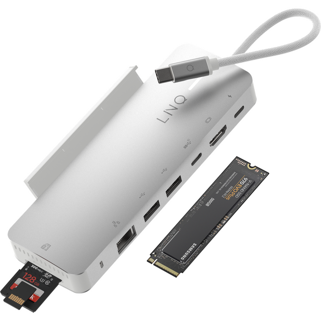LINQ Connects Pro Studio 9-in-1 USB-C 10Gbps Multiport Hub with PD, 4K HDMI, NVMe M2 SSD, SD4.0 Card Reader, 2.5Gbe Ethernet