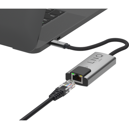LINQ Connects USB-C to Ethernet Hub (Grey)