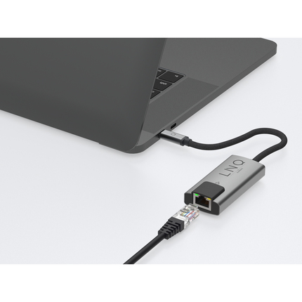 LINQ Connects USB-C to Ethernet Hub (Grey)