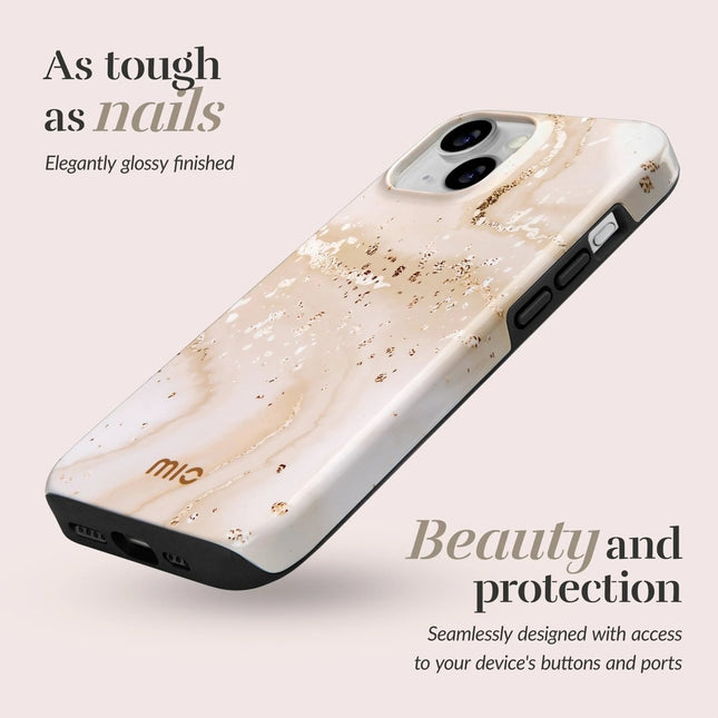 MIO by Mobilize MagSafe Hoesje iPhone 17 Pro – Gold Marble - Casebump