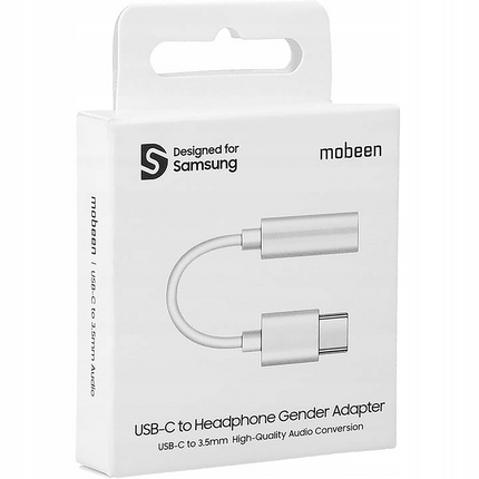 Mobeen Designed for Samsung USB-C to 3.5mm Jack Adapter - White - GP-TGU023AEAWW