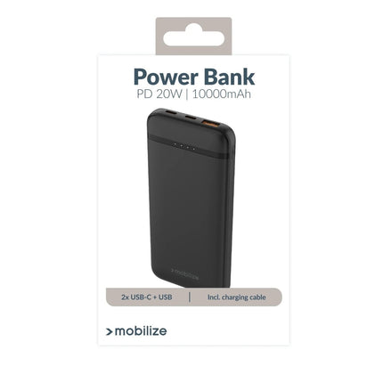 Mobilize Power Bank 10000Mah PD 20W Black - Casebump