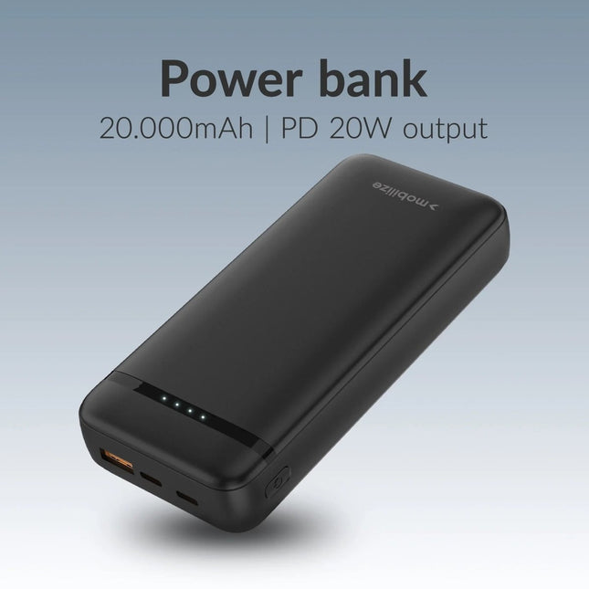 Mobilize Power Bank 20000Mah PD 20W Black - Casebump