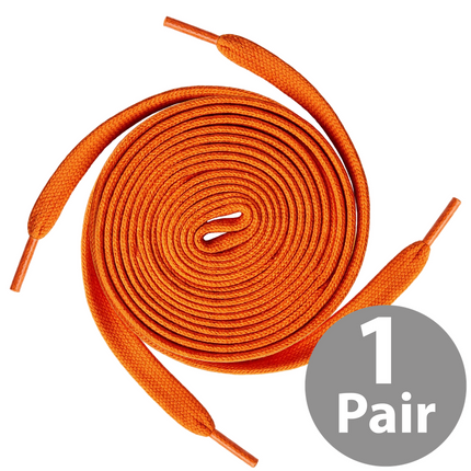 Polyester Flat Shoe Laces - Orange - 1 Pair