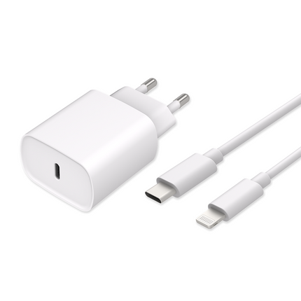 Essential 20W USB-C PD Adapter + USB-C to Lightning Cable - 150cm - White