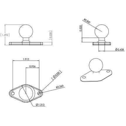 RAM Mounts Diamond Ball Base - B Size