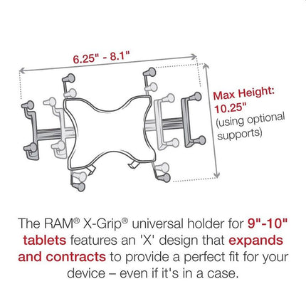 RAM Mounts - X-Grip Universal Holder for 9-11 inch Tablets - RAM-HOL-UN9U