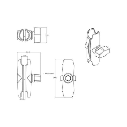 RAM Montage Klemarm - RAM-B-201U (B Size) - Casebump