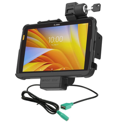 RAM Mounts - Locking RAM Tough-Dock Power + Data for Zebra ET4x 10 inch - RAM-HOL-ZE21PDKLU
