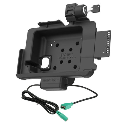 RAM Mounts - Locking RAM Tough-Dock Power + Data for Zebra ET4x 10 inch - RAM-HOL-ZE21PDKLU