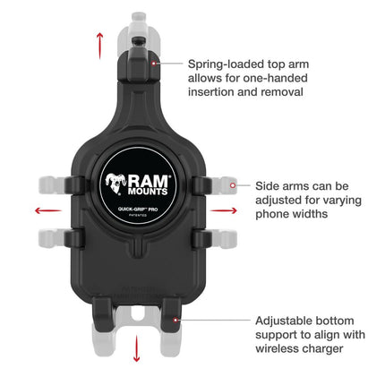 RAM Mounts - Quick-Grip Pro Telefoonhouder - RAM-HOL-PD5U