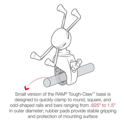 RAM Mounts - X-Grip Large Phone Mount with RAM Snap-Link Tough-Claw - RAM-HOL-UN10-400U