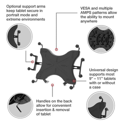 RAM Mounts - X-Grip Universal 12 Inch Tablethouder - RAM-HOL-UN11U
