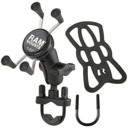RAM Mounts - X-Grip Phone Mount with Handlebar U-Bolt Base - Short - RAM-B-149Z-A-UN7U