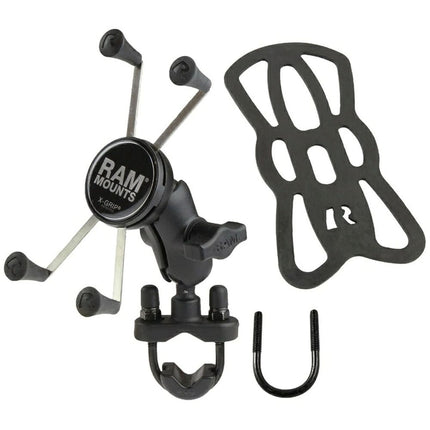 RAM Mounts X-Grip Large Phone Mount with Handlebar U-Bolt Base - Short