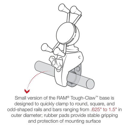 RAM Mounts - X-Grip Phone Mount with RAM Snap-Link Tough-Claw - RAM-HOL-UN7-400U