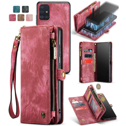 CASEME Samsung Galaxy A51 Vintage Portemonnee Hoesje - Red - Casebump