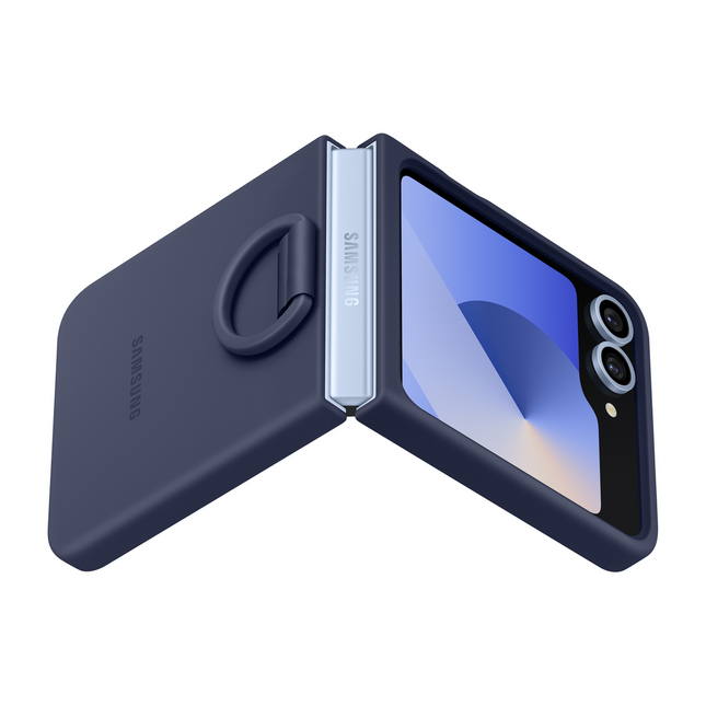 Samsung Galaxy Z Flip7 FE / Z Flip6 - Silicone Cover with Ring - Navy - EF-PF741TNEGWW