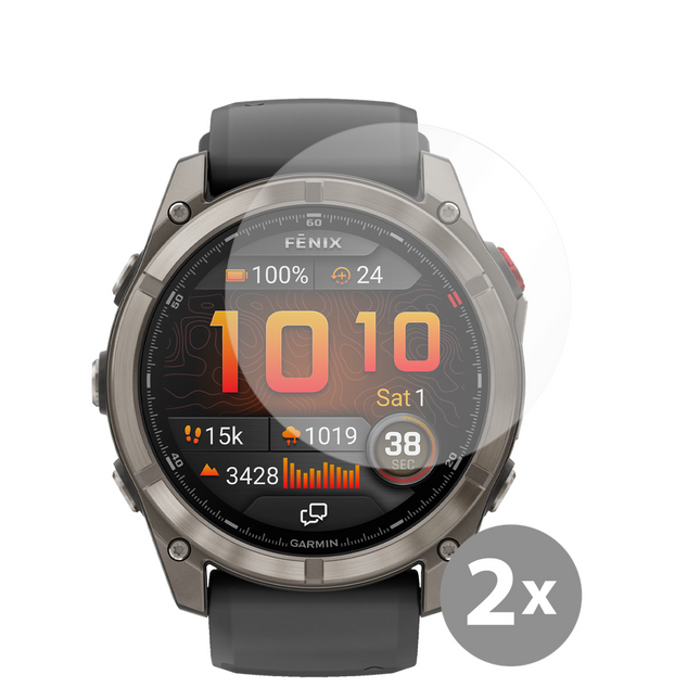 Garmin Fenix 8 / 8 Pro (51mm) - 2 pack - Screenprotector Tempered Glass