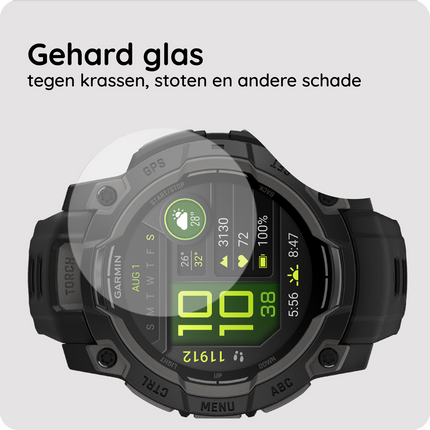 Garmin Instinct 3 (45mm) - 2 pack - Screenprotector Tempered Glass