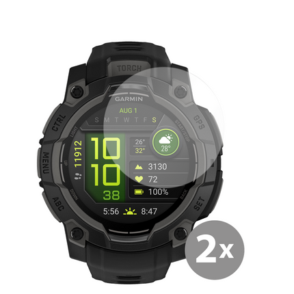 Garmin Instinct 3 (50mm) - 2 pack - Screenprotector Tempered Glass