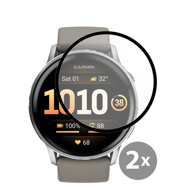 Garmin Venu 4 (45mm) - 2 pack - Screenprotector Tempered Glass