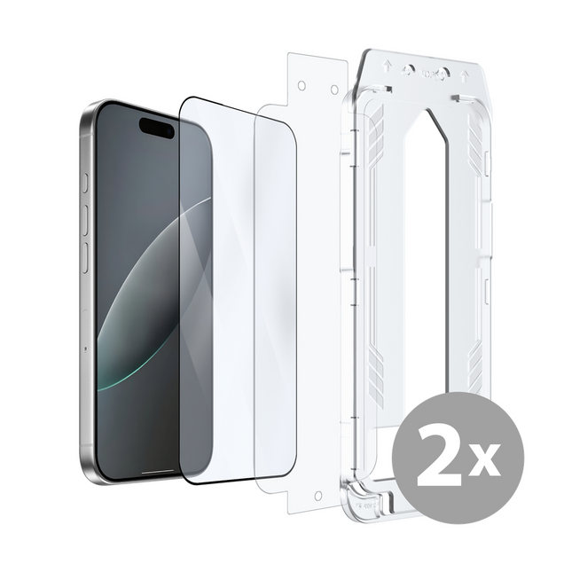 iPhone Air - Tempered Glass Screenprotector with Applicator - 2 Pack