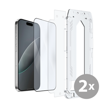 iPhone 17 Pro Max / 16 Pro Max - Tempered Glass Screenprotector with Applicator - 2 Pack