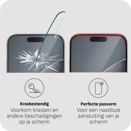 iPhone 17 / 17 Pro / 16 Pro - Tempered Glass Screenprotector with Applicator - 2 Pack