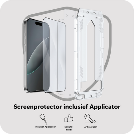iPhone 18 Pro Max - Tempered Glass Screenprotector with Applicator - 1 Pack