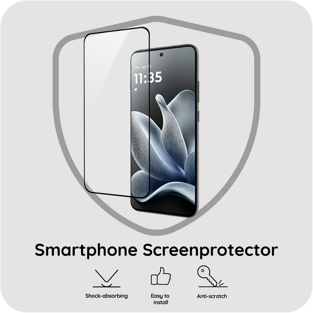 Motorola Edge 70 Pro - Full Cover Screenprotector Tempered Glass - Black